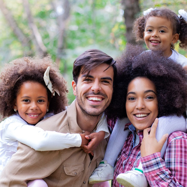 smiling family with good teeth.