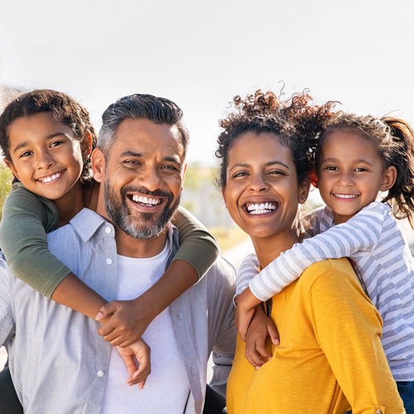 happy family with good teeth.